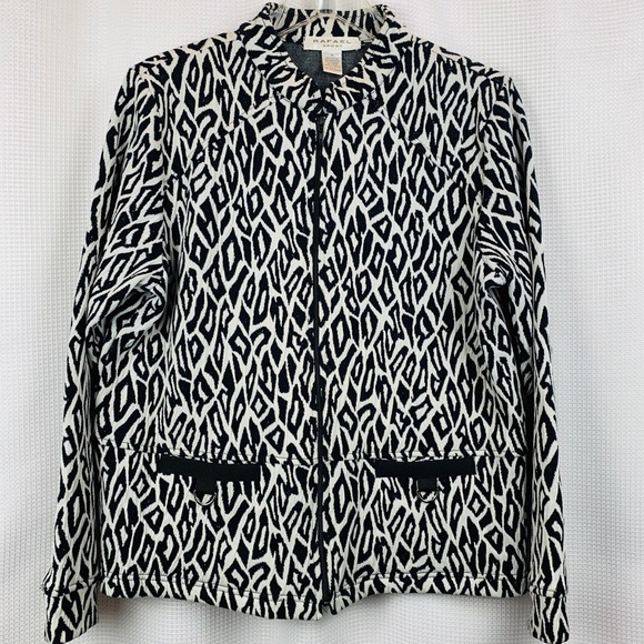 Rafael Sport Geometric Print Zipper Front Jac… - Picture 2 of 6